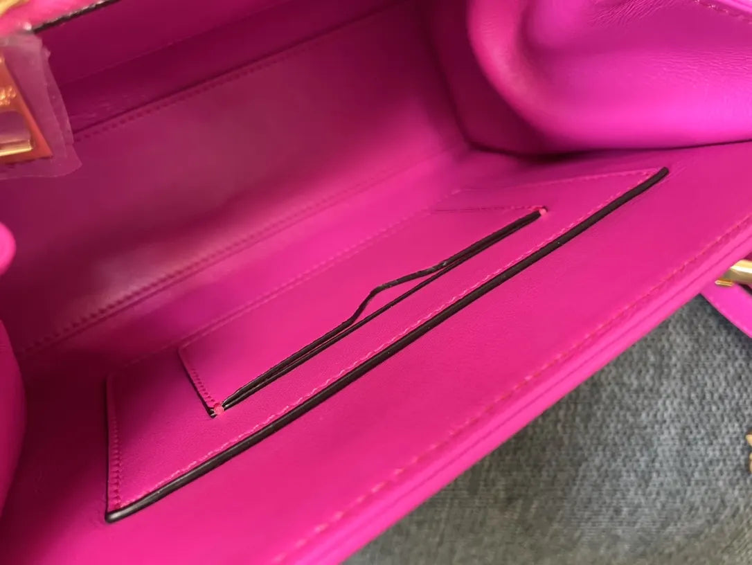 Valentino Pink Leather Bag - Hình 8