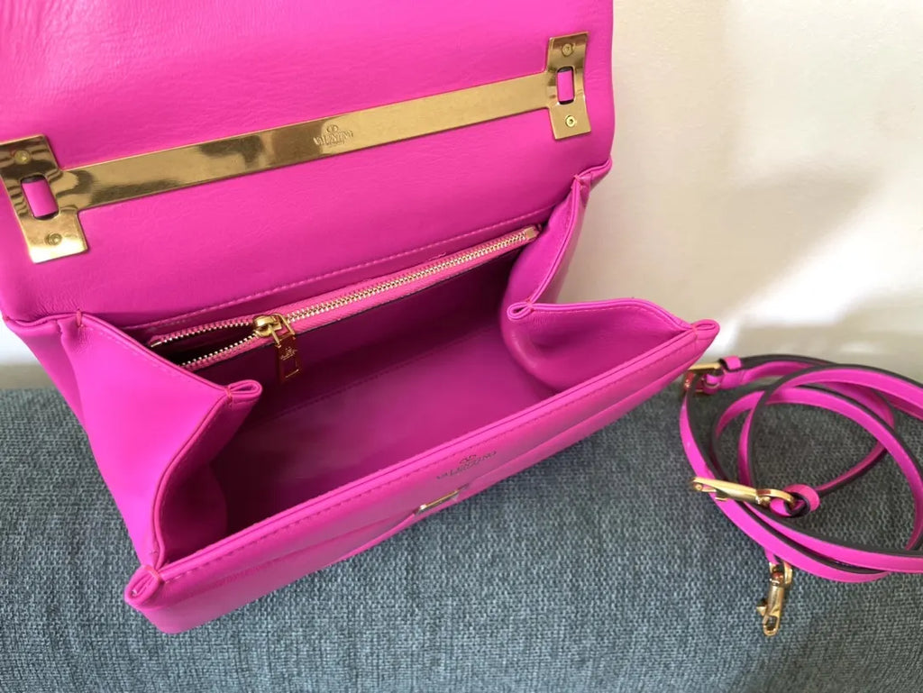 Valentino Pink Leather Bag - Hình 7