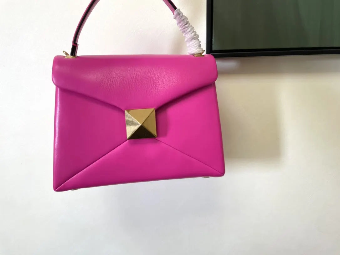Valentino Pink Leather Bag - Hình 9
