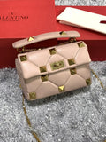 Valentino Pink Roman Stud Bag gold