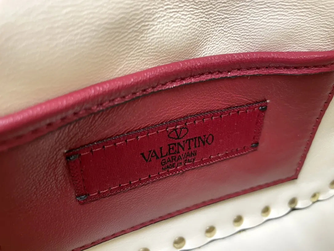 Valentino Cream Quilted Bag - Hình 8