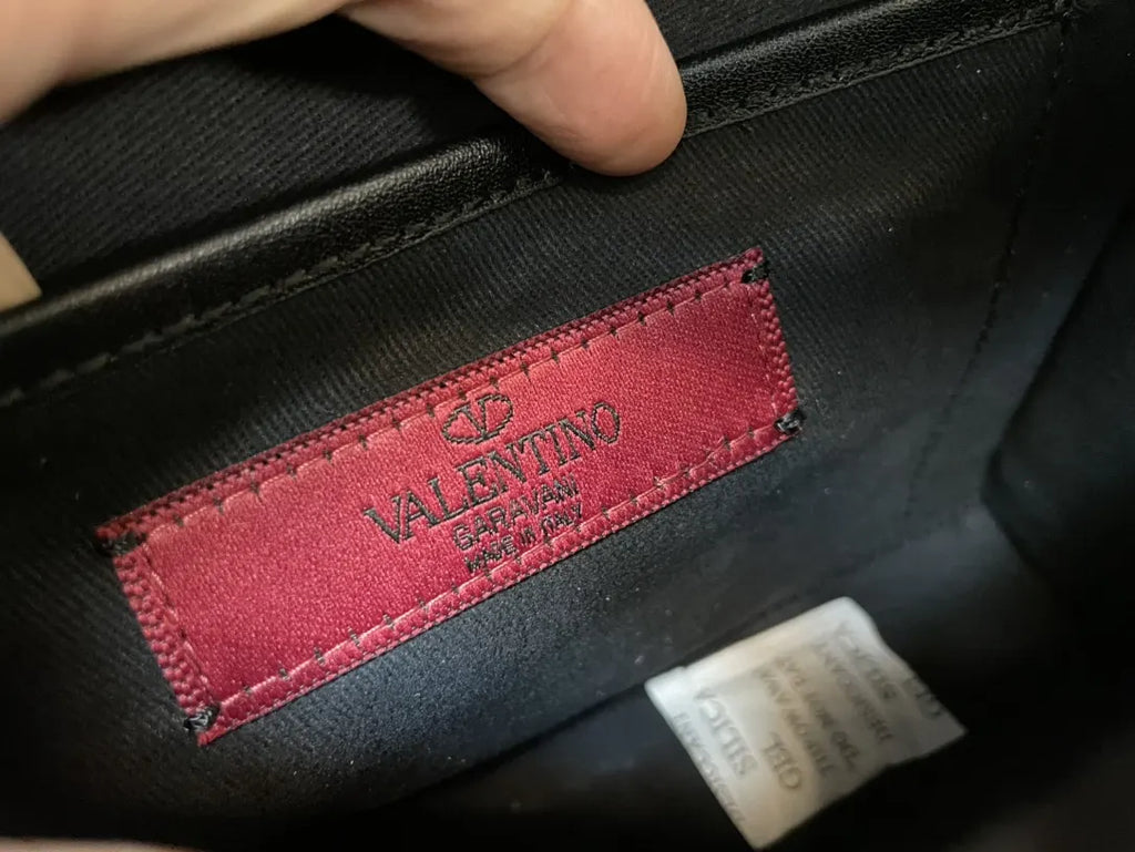 Valentino Black Studded Flap Bag - Hình 8