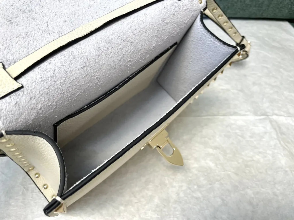 Valentino Ivory Rockstud Crossbody - Hình 7