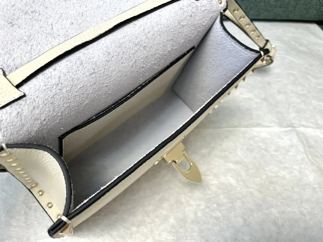 Valentino Ivory Rockstud Crossbody - Hình 7