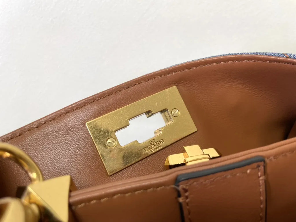 Valentino Denim Roman Stud Bag - Hình 7
