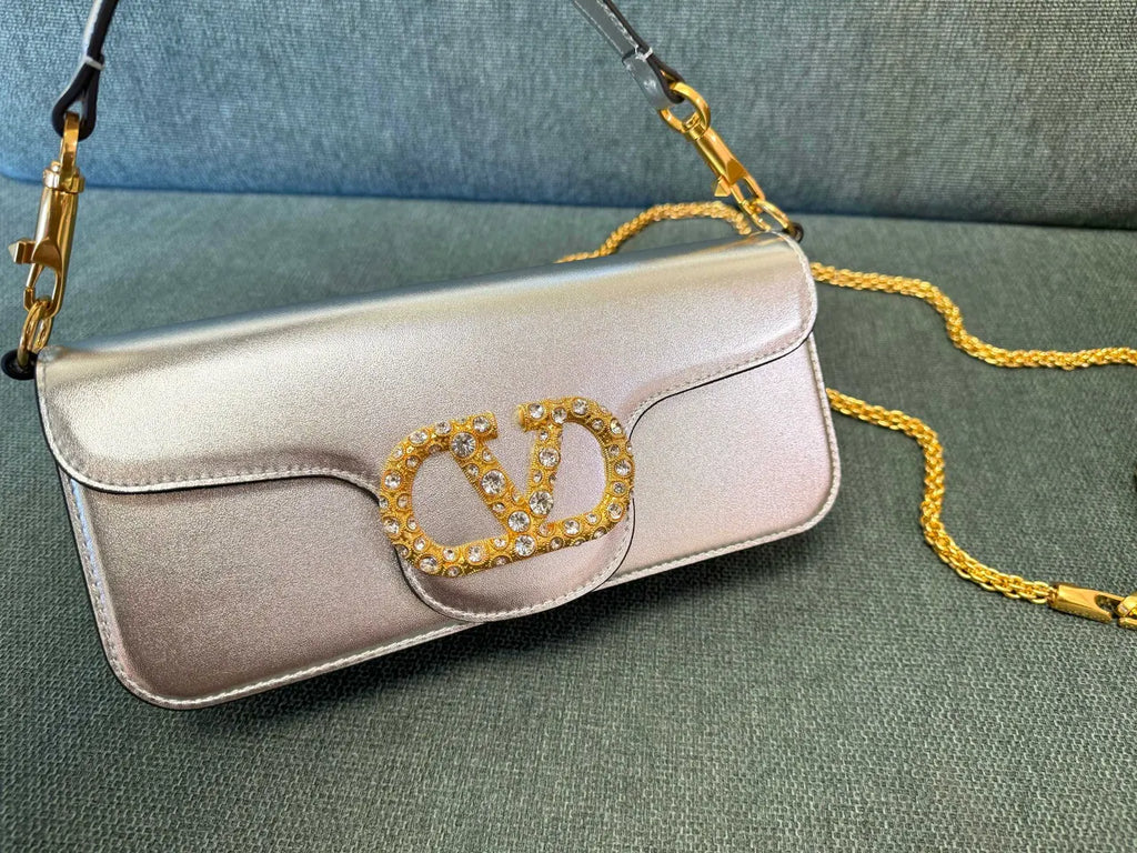Valentino Silver Crystal VLogo Bag