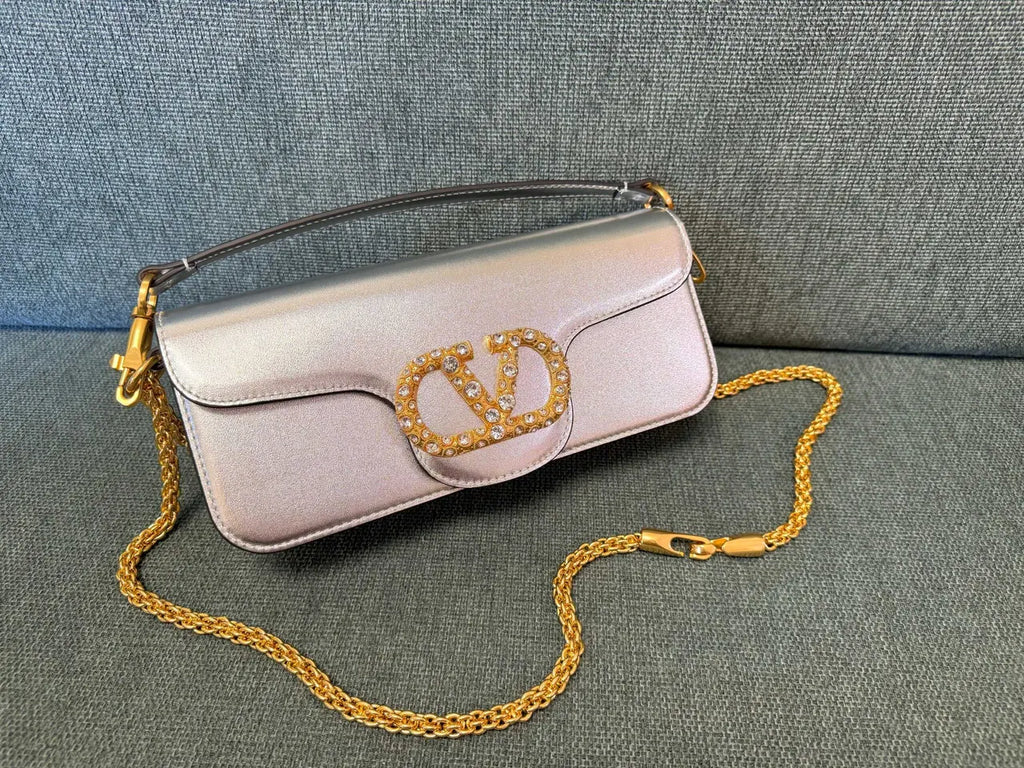 Valentino Silver Crystal VLogo Bag - Hình 3