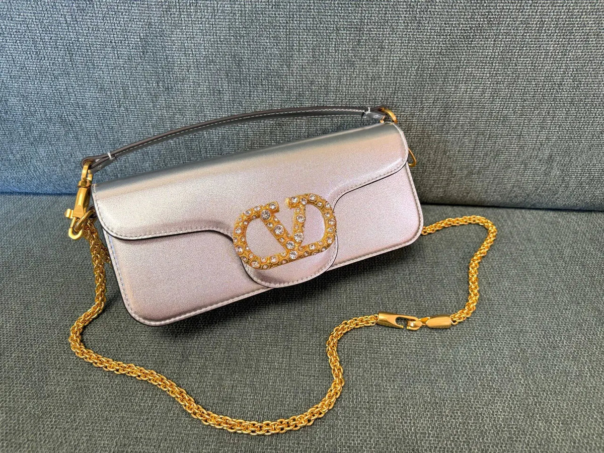 Valentino Silver Crystal VLogo Bag - Hình 3