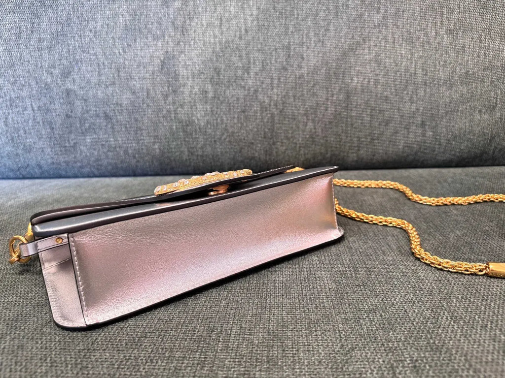 Valentino Silver Crystal VLogo Bag - Hình 8