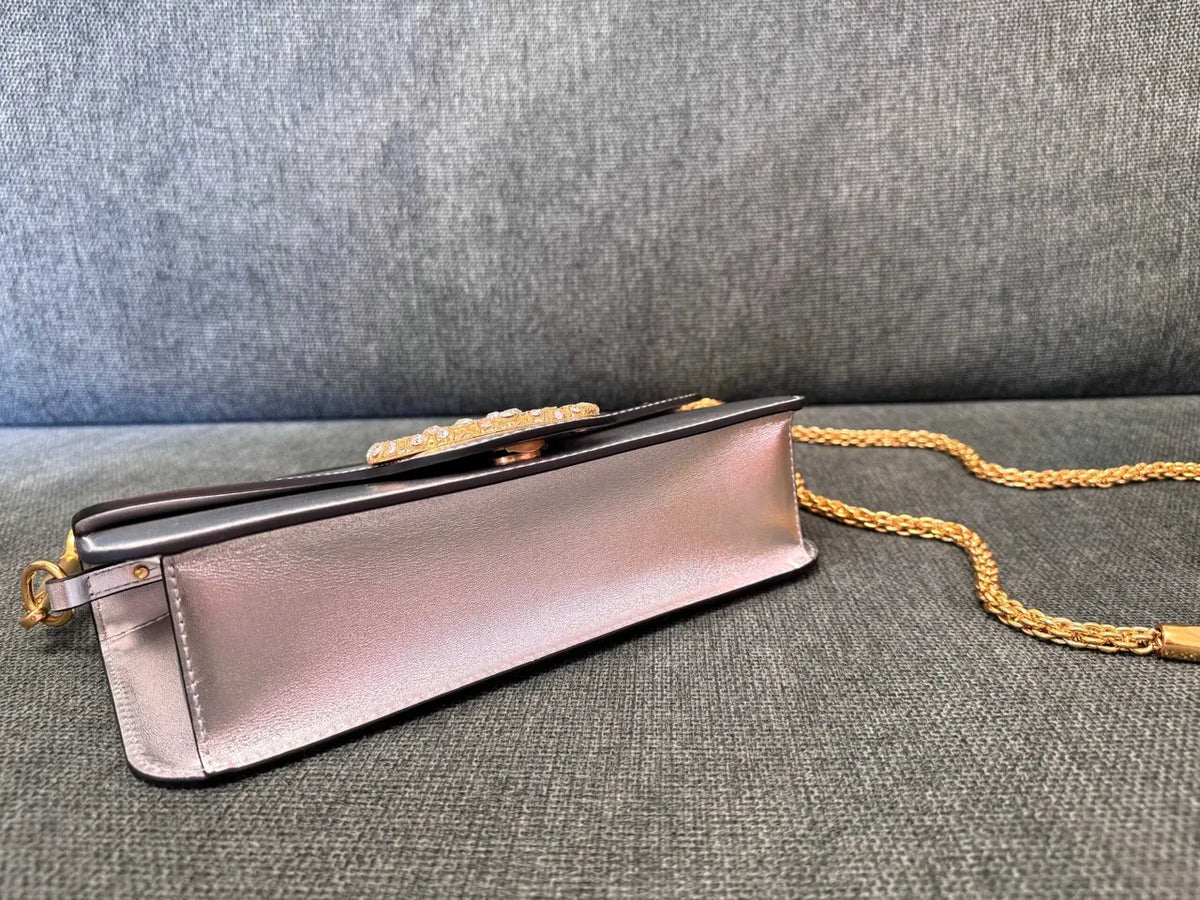 Valentino Silver Crystal VLogo Bag - Hình 8