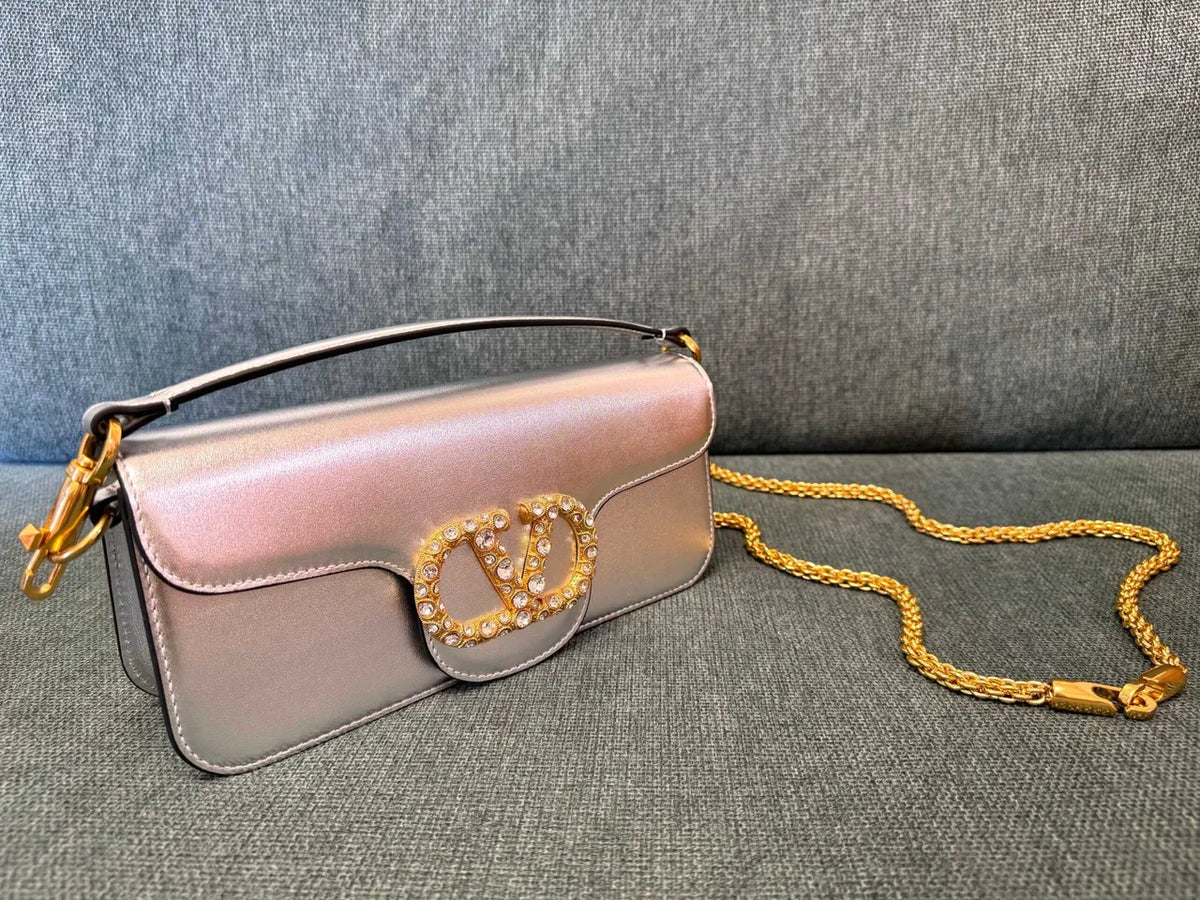 Valentino Silver Crystal VLogo Bag - Hình 6