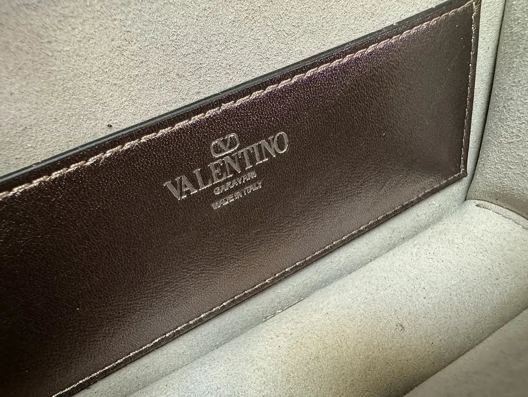 chain Valentino Silver Crystal Mini Bag - Hình 7
