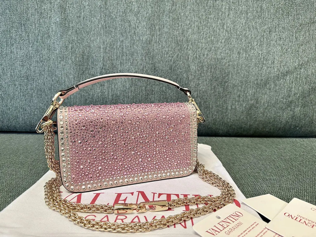 shoulder Valentino Rose Crystal Bag - Hình 2