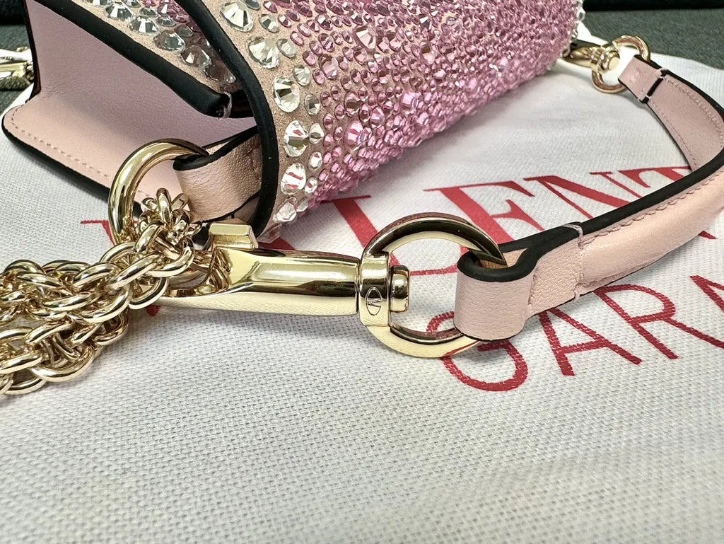 shoulder Valentino Rose Crystal Bag - Hình 7