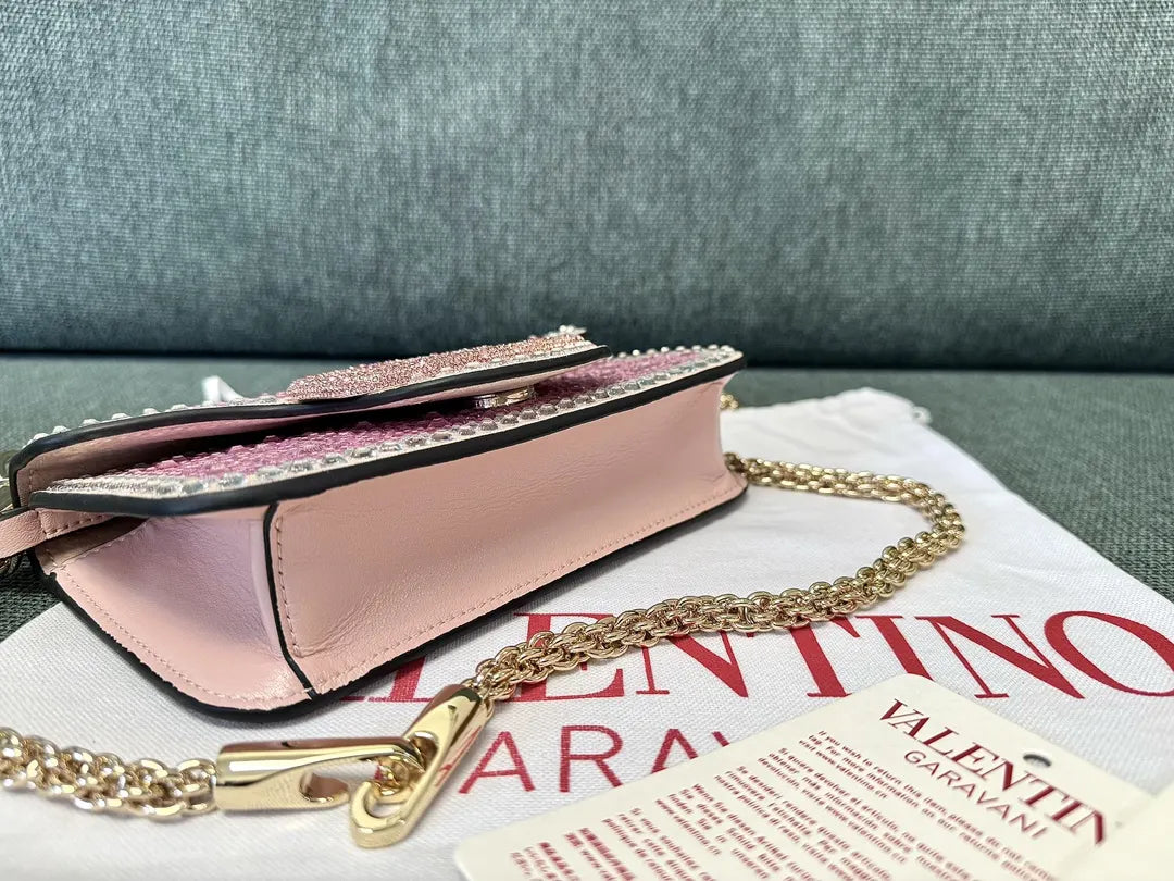 shoulder Valentino Rose Crystal Bag - Hình 6