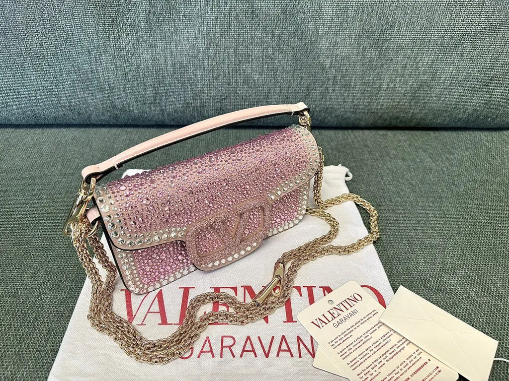 shoulder Valentino Rose Crystal Bag - Hình 3