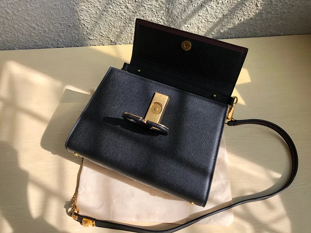Valentino Black Grained Leather - Hình 8