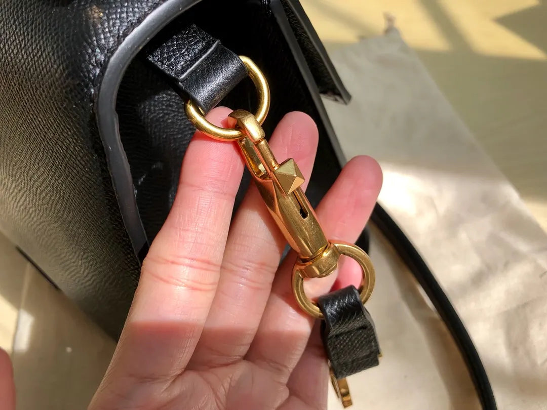 Valentino Black Grained Leather - Hình 6