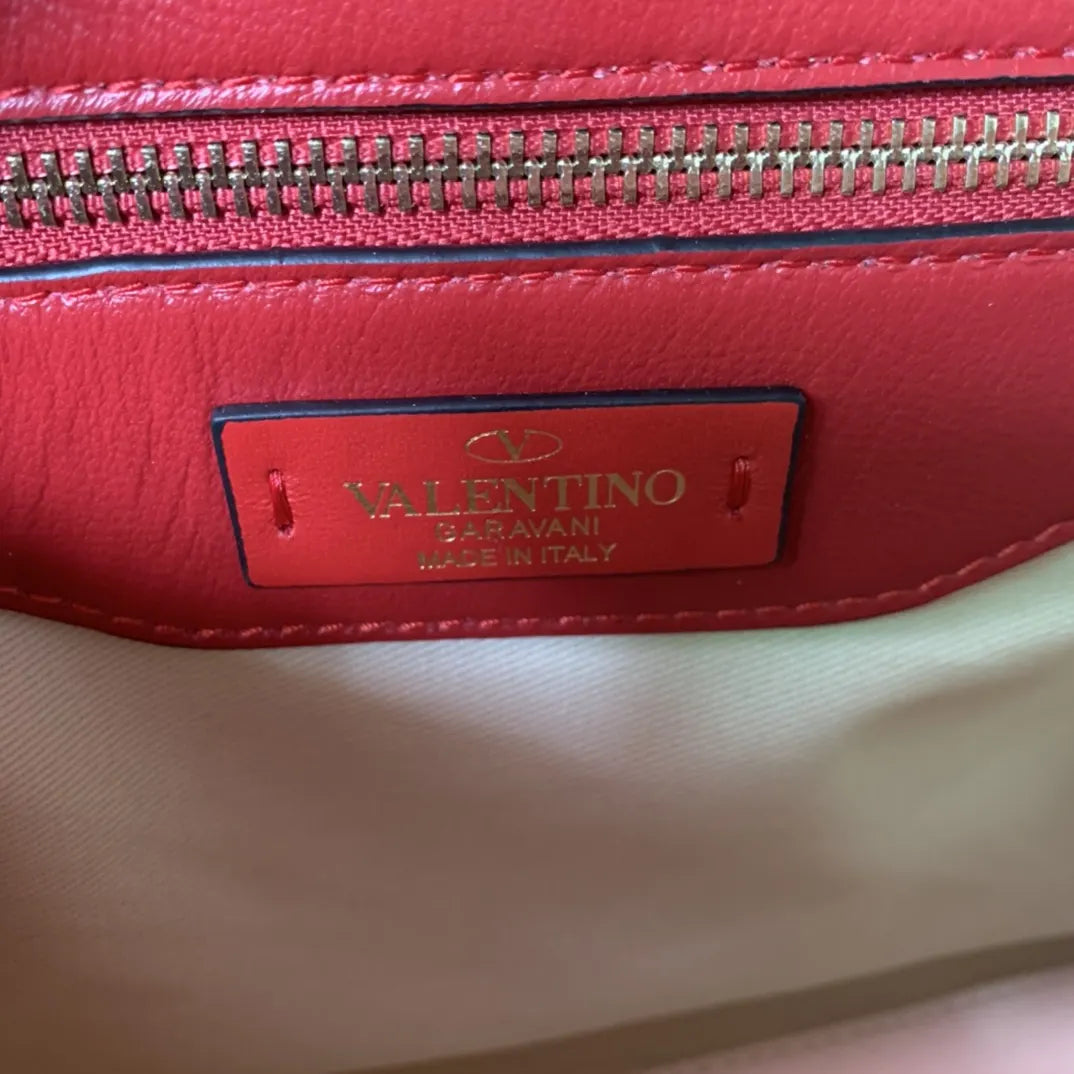 Valentino Red Roman Stud Bag - Hình 9