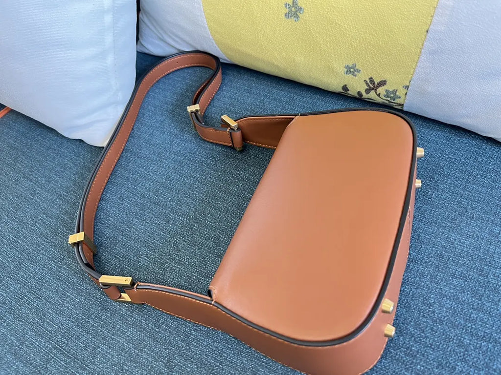 gold Valentino Caramel Shoulder Bag - Hình 5