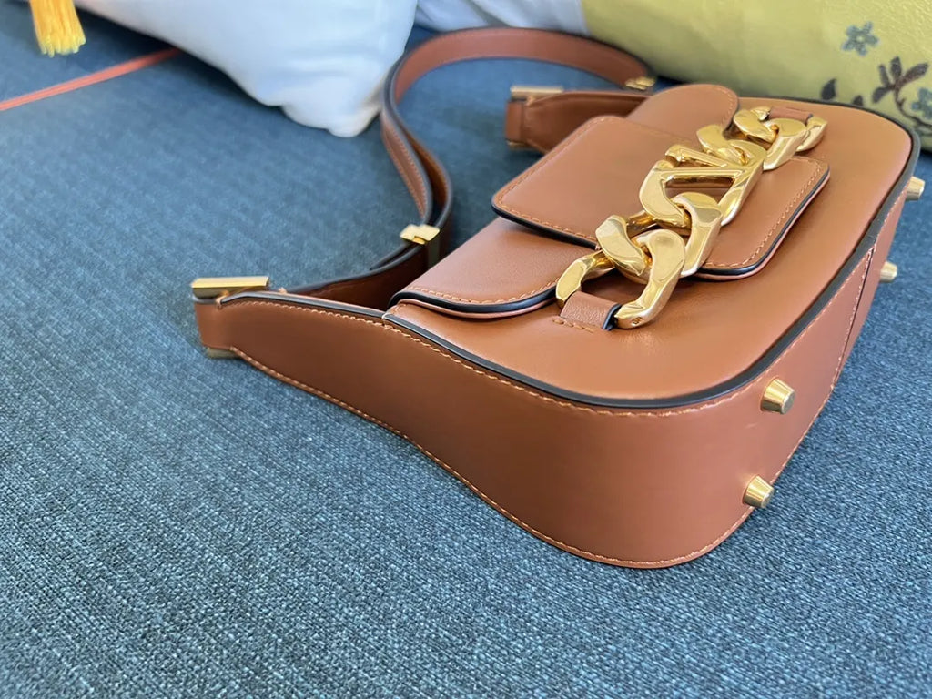 gold Valentino Caramel Shoulder Bag - Hình 3