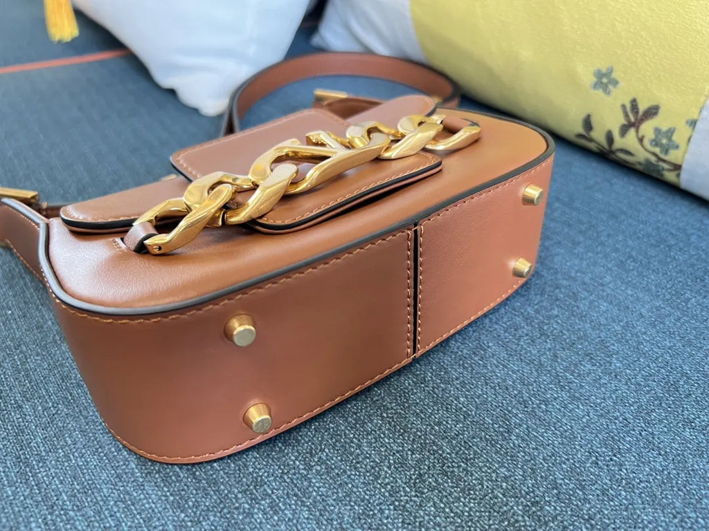 gold Valentino Caramel Shoulder Bag - Hình 4