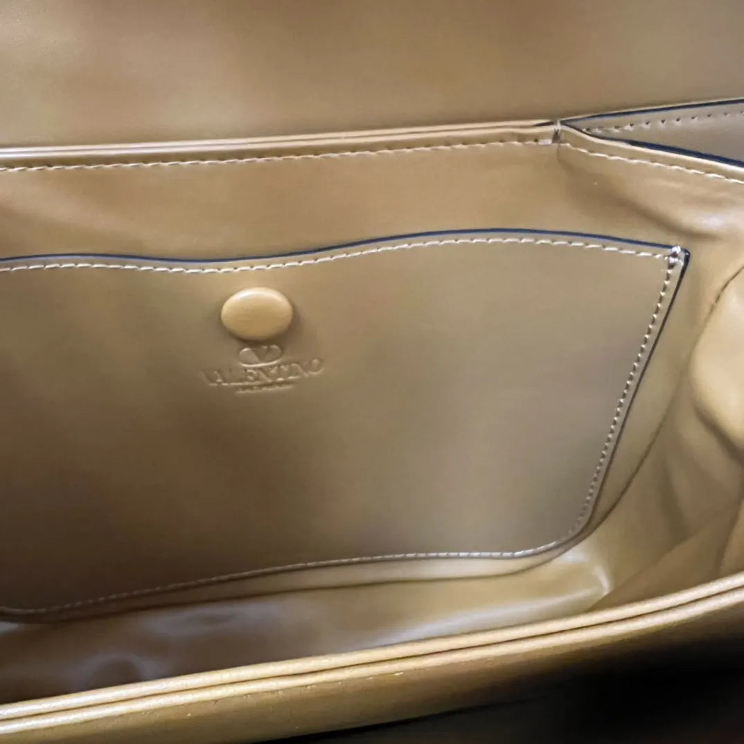leather Valentino Caramel Shoulder Bag - Hình 9