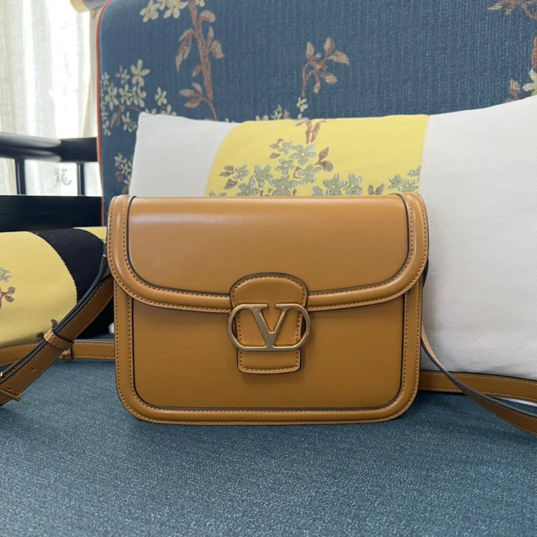 leather Valentino Caramel Shoulder Bag