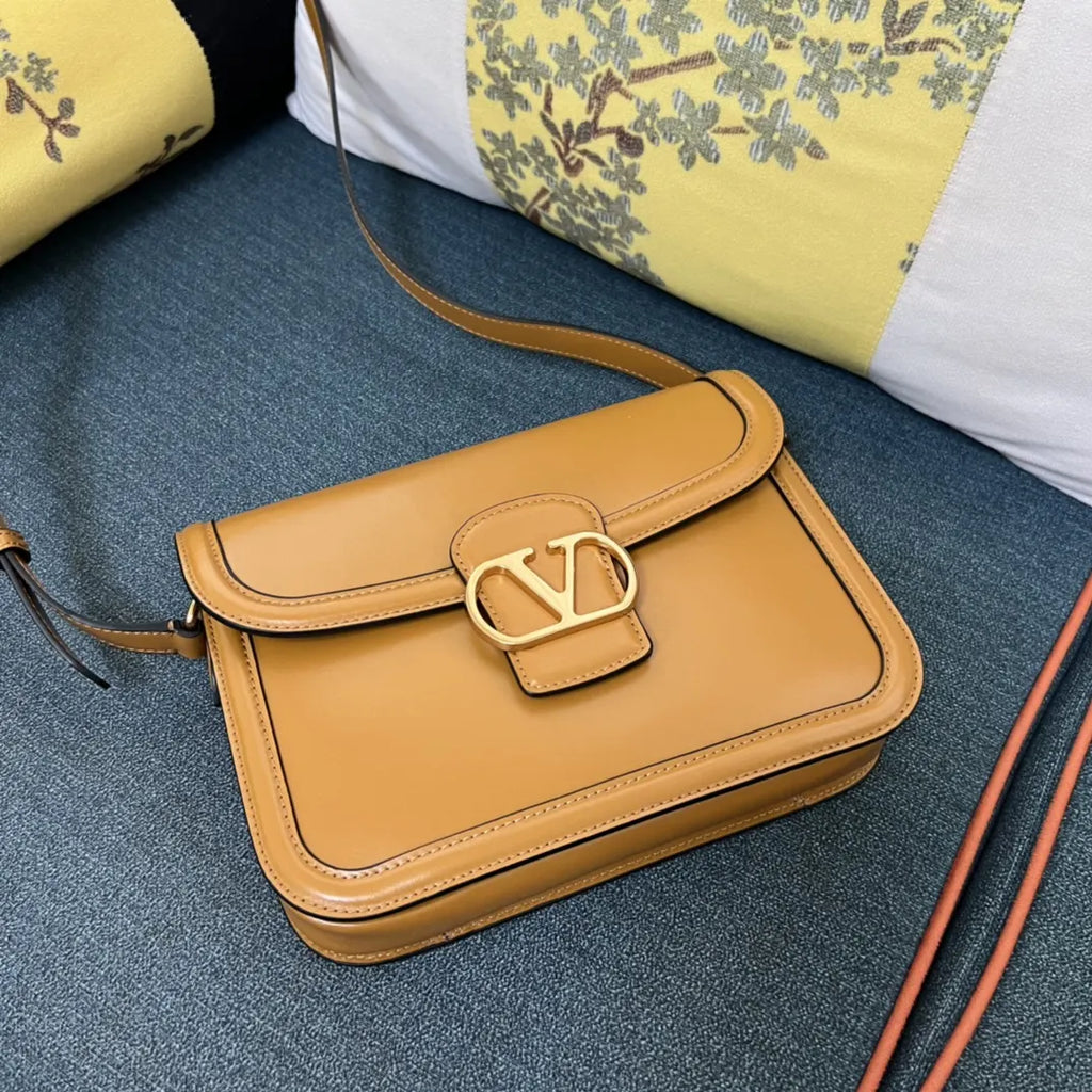 leather Valentino Caramel Shoulder Bag - Hình 2