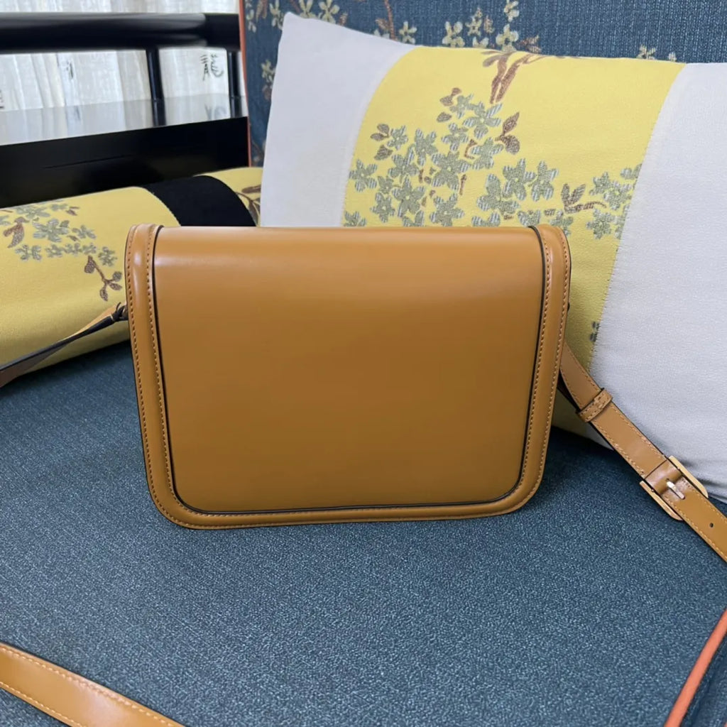 leather Valentino Caramel Shoulder Bag - Hình 6