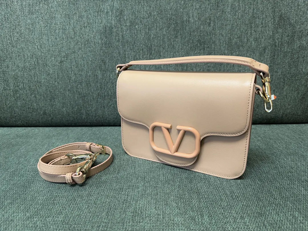 Valentino Beige Leather Shoulder Bag - Hình 3