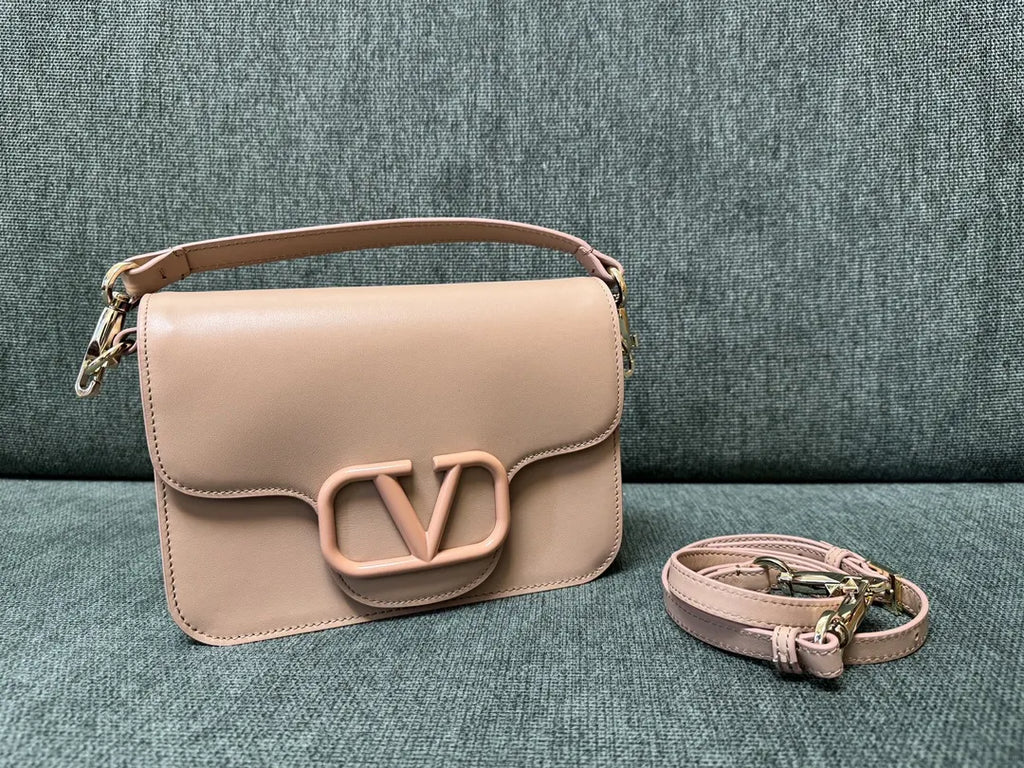 Valentino Beige Leather Shoulder Bag - Hình 2