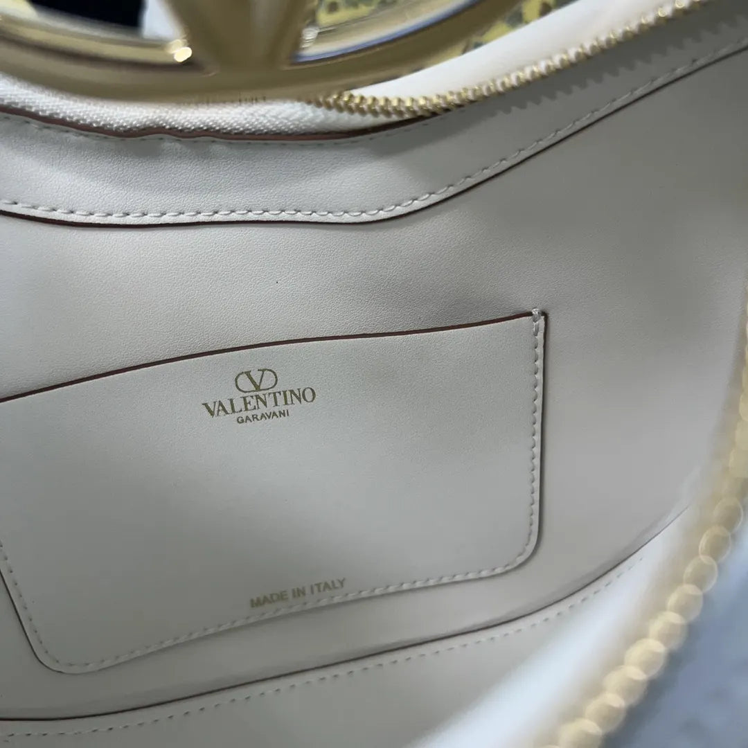 Valentino White Leather Hobo - Hình 9