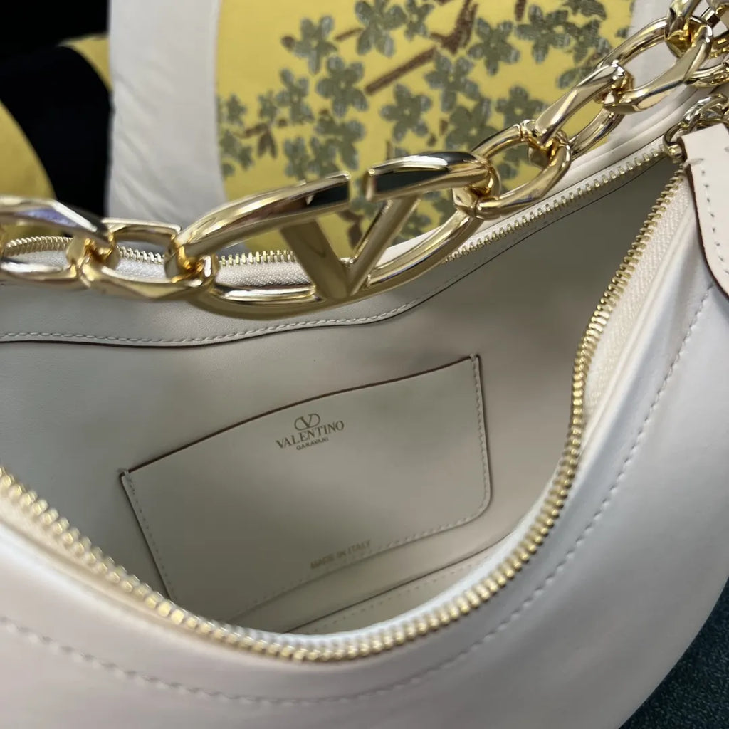 Valentino White Leather Hobo - Hình 8