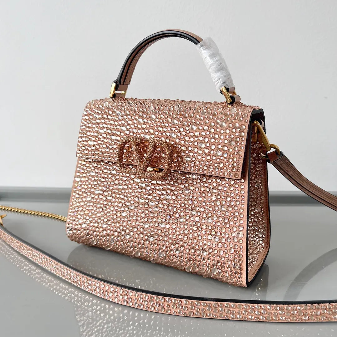 Valentino Rose Crystal Bag - Hình 3