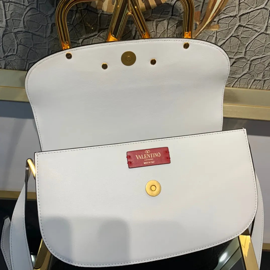 Valentino White VLogo Bag - Hình 7